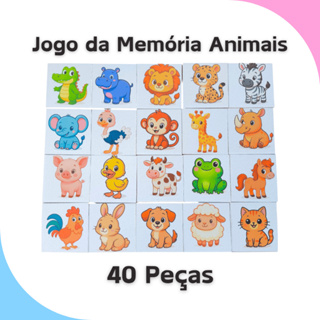 Jogo Memória Animais Fazenda Safari Brinquedos De Menina Menino Alfabetização Educativo Pedagógico em Oferta na Shopee