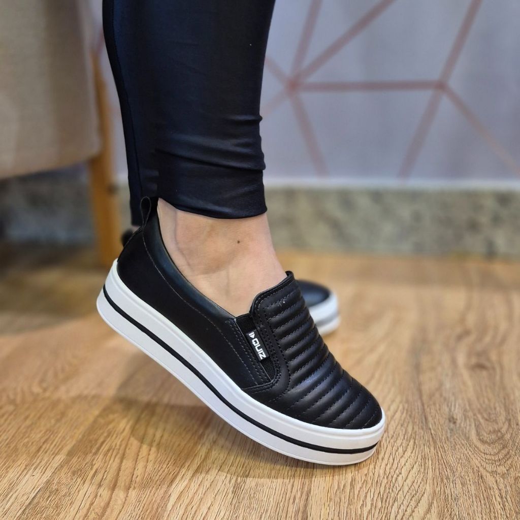 Tênis Feminino Slip On Quiz Flatform Casual Conforto Qualidade Premium