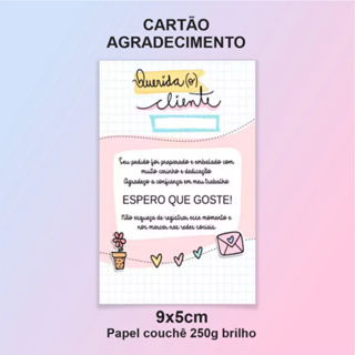 50 a 200 unid. Cartão de Agradecimento ao Cliente "Querido Cliente" - ACABAMENTO EM VERNIZ 9X5CM em Oferta na Shopee