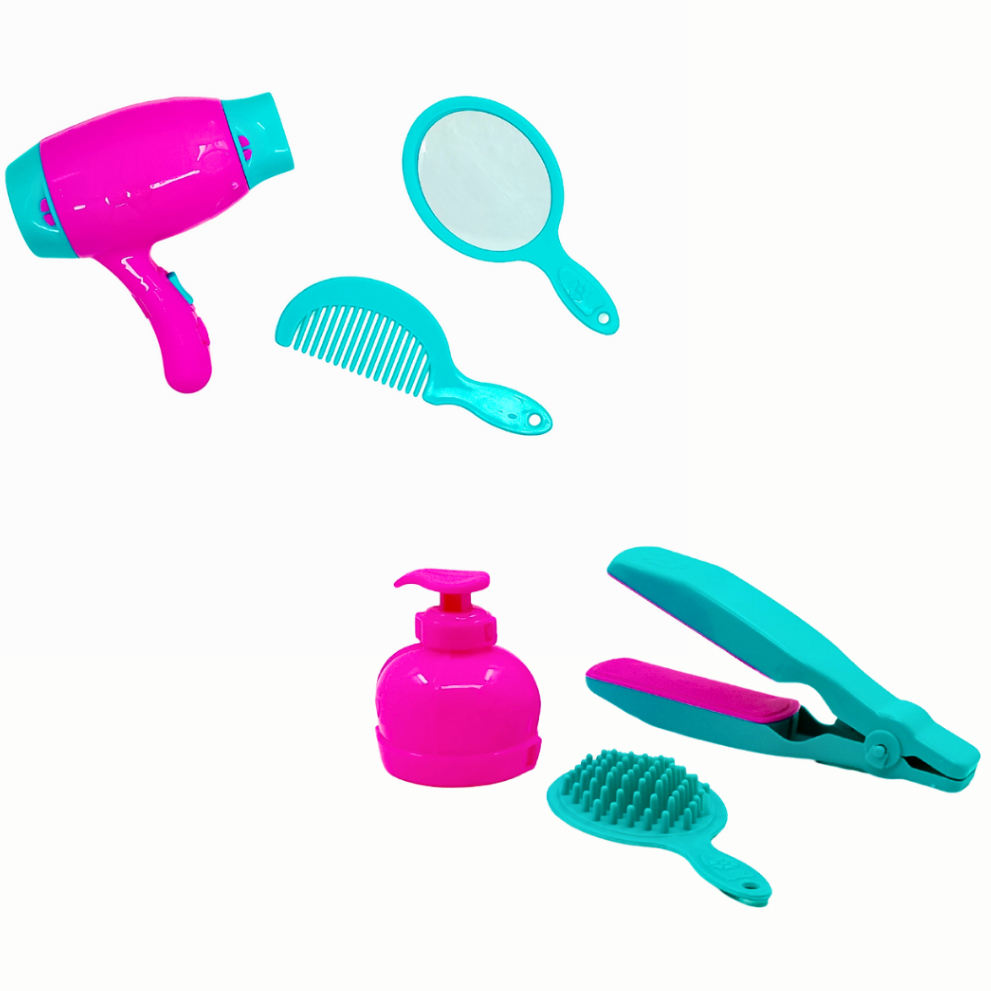 KIT BELEZA COM SECADOR +  CHAPINHA/ BRINQUEDO INFANTIL MENINA SALÃO DE BELEZA em Oferta na Shopee