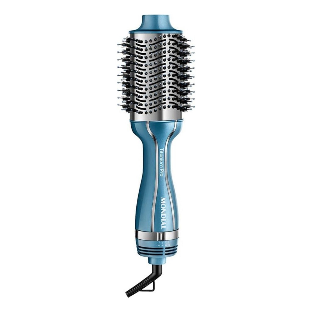 Escova Secadora Mondial Es-28 Titanium Pro 1300w Azul Bivolt Seca Modela Profissional