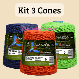 KIT 3 UNIDADES Barbante fio 4, 6 e 8 Amazonia 400 Escolha Sua Cor em Oferta na Shopee