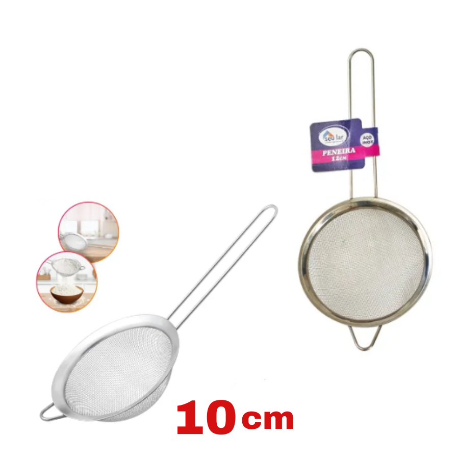 Peneira 10 cm Aço Inox Utilidades de cozinha seu Lar Ref:SL8580