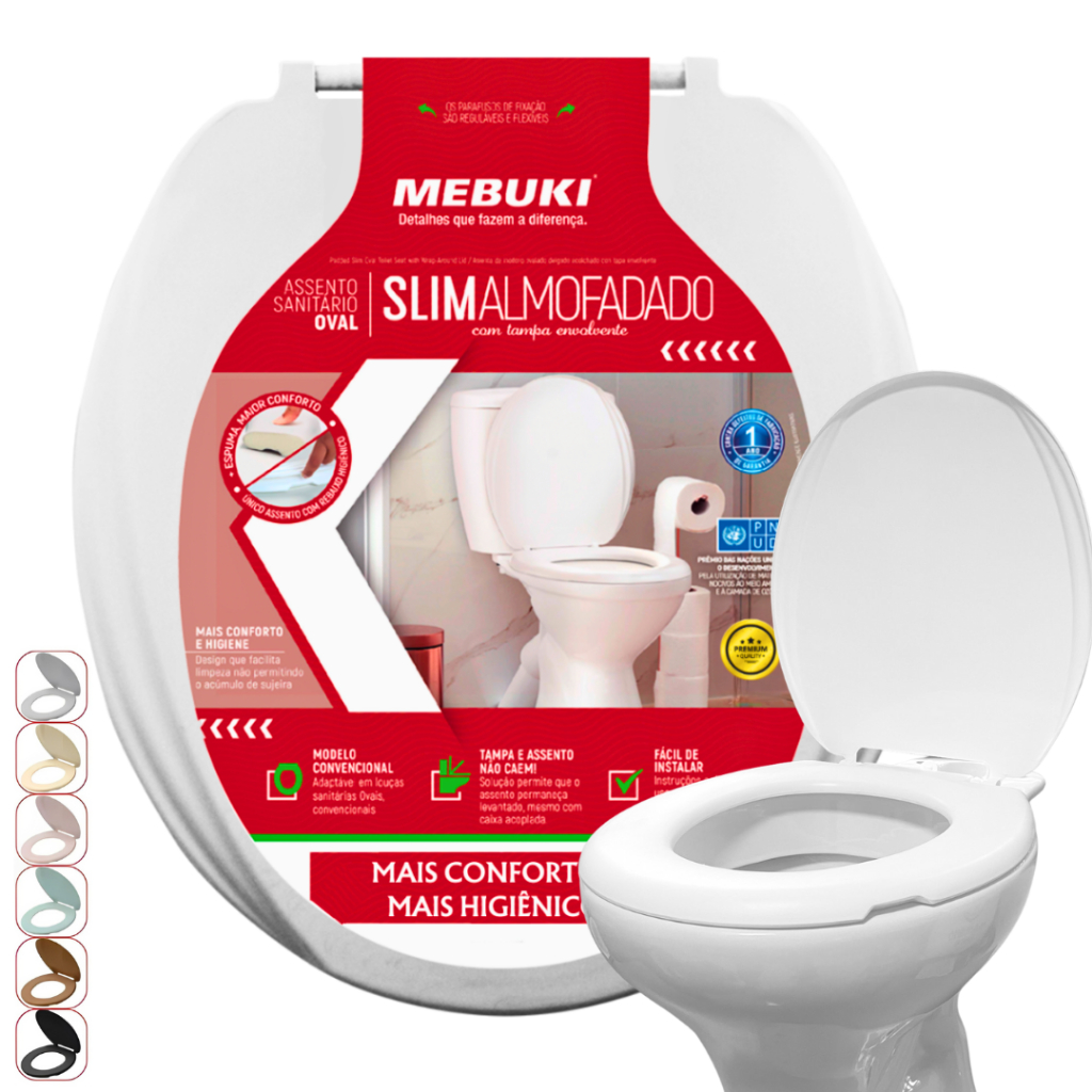 Assento Sanitário Almofadado Oval Izy Para Vaso Deca 1.6gpf 6.0lpf