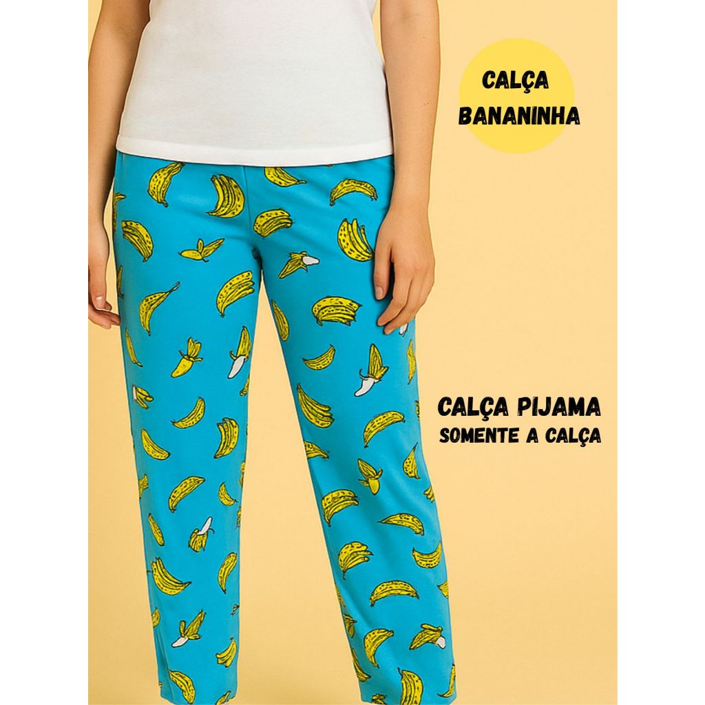 Calça Pijama BANANINHA Poliéster para Dormir em Oferta na Shopee