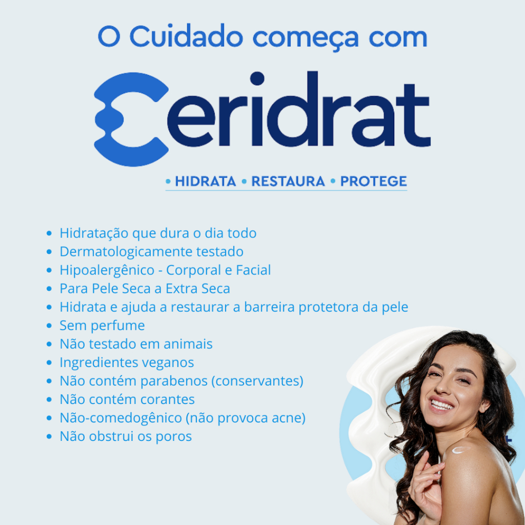 Detalhes do Ceridrat Creme Facial Corporal Hidratante Pele Seca 50g Massime - Ceramidas + Acido Hialuronico