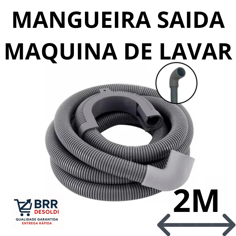Mangueira de Saida 2 Metros - Universal - Todas as marcas - Saida Curva com suporte
