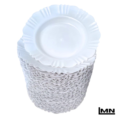 Kits Com 5/10/20/30/50 Pratos Para Crianças Branco Fundo Com Borda Plástico De Jantar em Oferta na Shopee