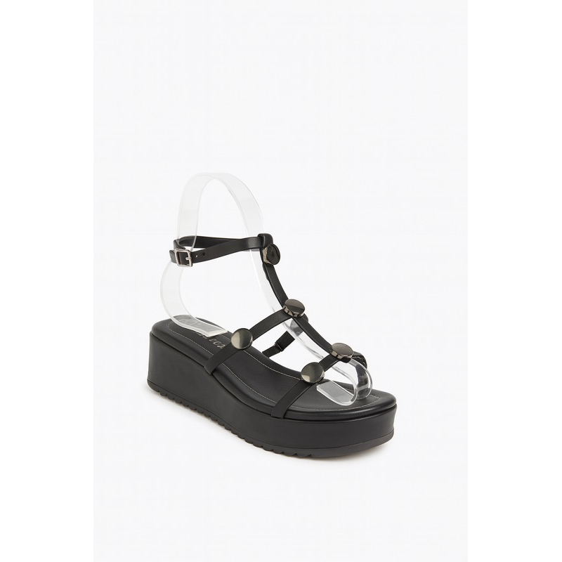 Sandalia Papete Birken FlatForm Feminina Com Aplicação Detalhe Aplique Lesma Confortável Linda Macia Fivela
