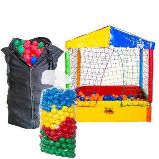 500 Bolinhas Coloridas + Saco Armazendor De Bolinhas + Piscina infantil - Kit Infantil