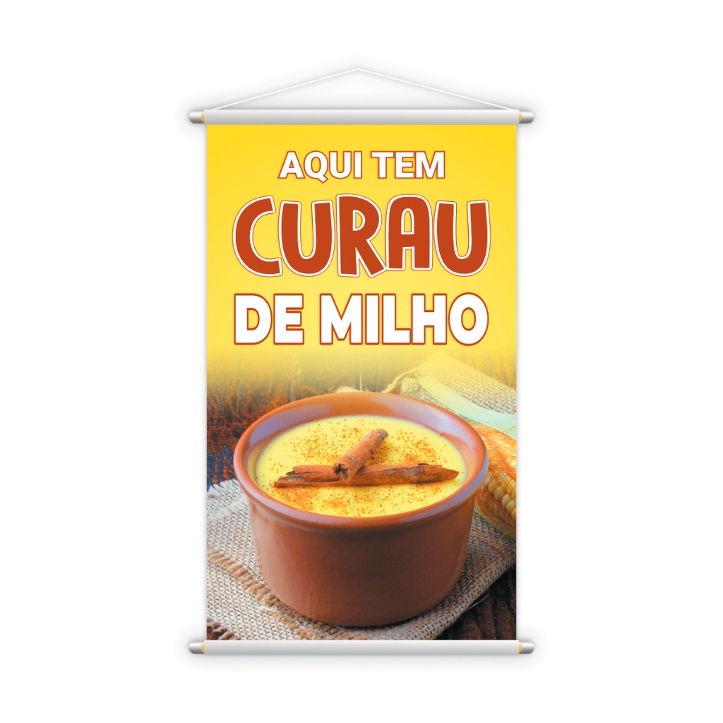 Banner Aqui Tem Curau De Milho Comida Lancheria