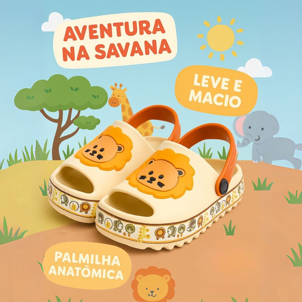 Sandália Safari Leão Babuche Infantil Leve Confortável Envio Imediato Promoção Envio Imediato em Oferta na Shopee
