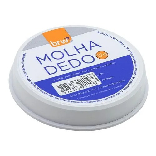 Molha Dedo P/ Manuseio De Papeis - 12g - Brw Azul-turquesa