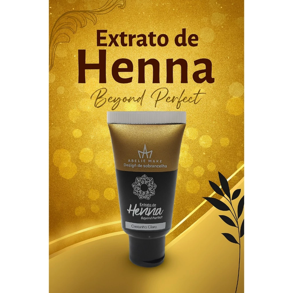 Extrato de Henna Pronto para Uso Desing Sobrancelha Henna Castanho Claro 15g Pigmento Dura Até 24h Na Pele — imagem 1