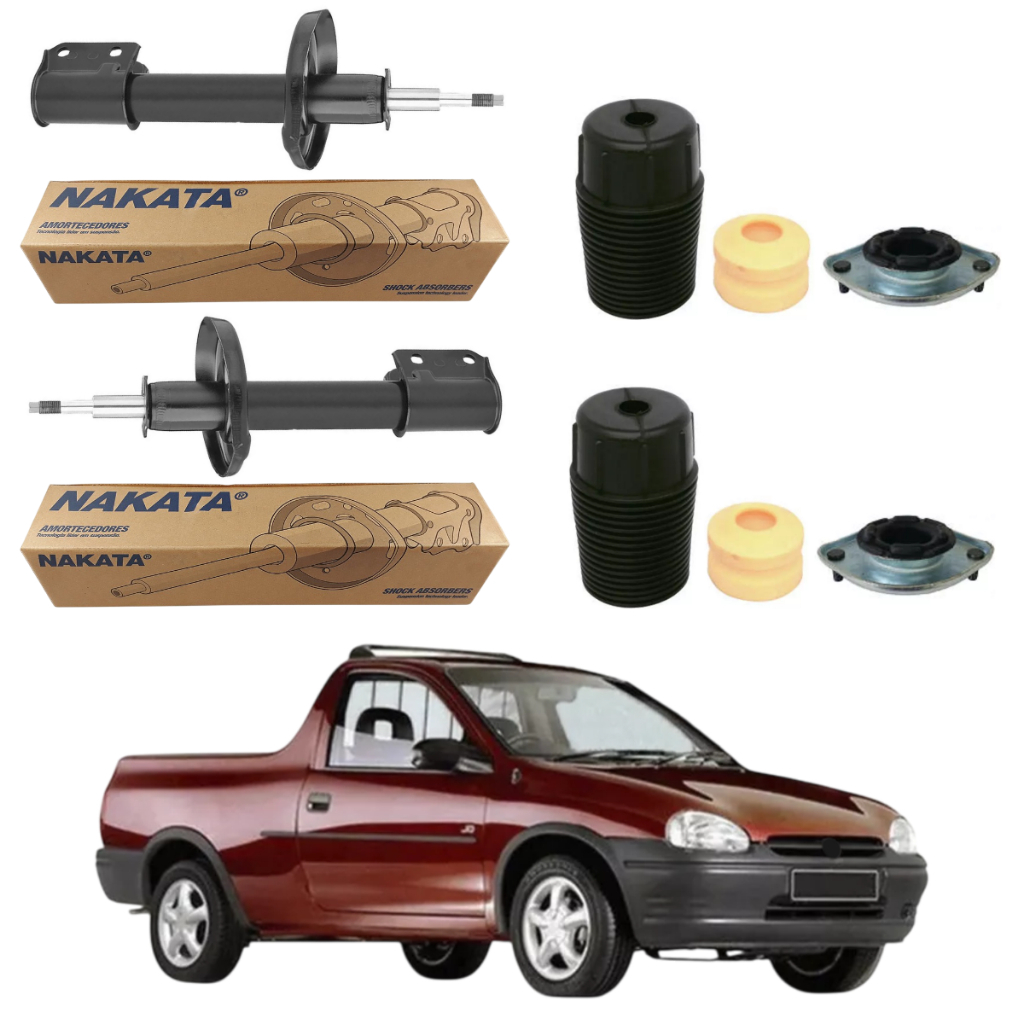 PAR AMORTECEDOR DIANTEIRO PICK-UP CORSA 95 A 2003 ORIGINAL NAKATA + KITS
