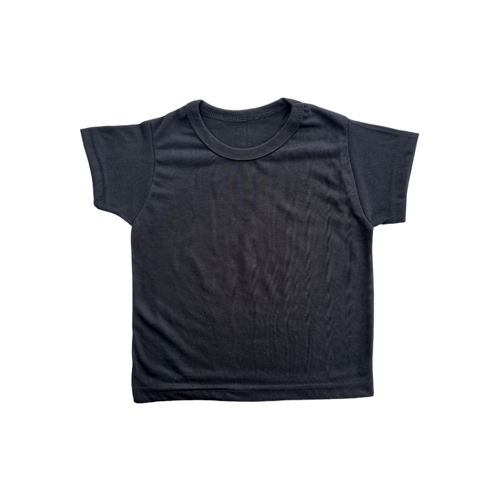 Camisa infantil PRETA para sublimar 100% poliéster 1 a 14 anos roupa infantil