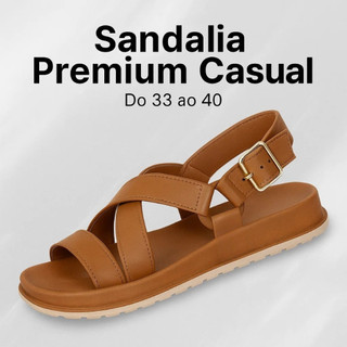 Sandália Casual Feminina Anatômica Macia Flexível Moderna Para Uso Diário Com Fecho Regulável