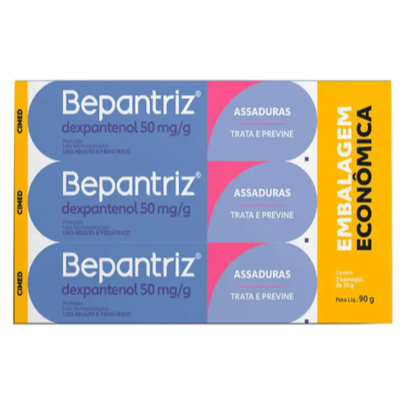 Kit 3 Bepantriz Dexpantenol 50mg Dupla Proteção - 30g - Cimed