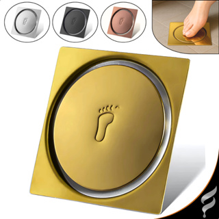 Ralo Click Inteligente 15x15 cm Inox Quadrado Veda Cheiro Banheiro Lavabo Dourado Cromado Preto Rose em Oferta na Shopee