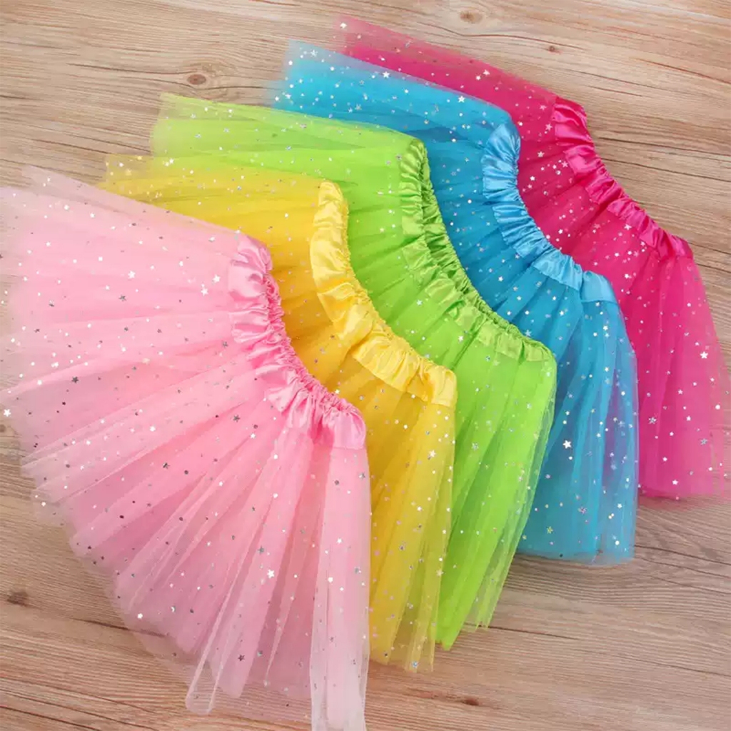Saia Tule Tutu Brilho Colorido 30cm Ballet Carnaval Dança Festa Fantasia Diversas Cores em Oferta na Shopee