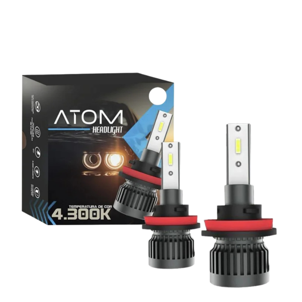 Kit Lâmpada Led M7 ATOM HB4 3700Lm 4300K LED Amarelo 12V JR8 Imports em Oferta na Shopee
