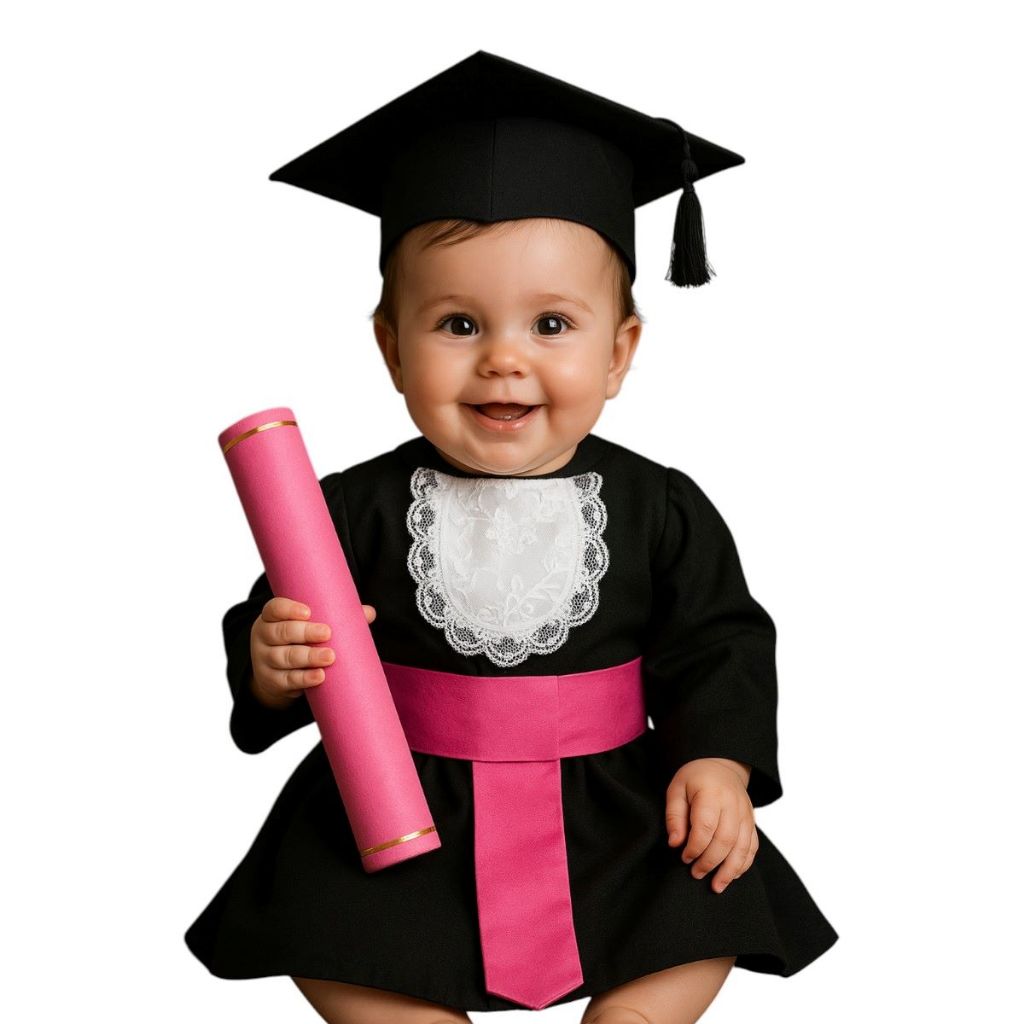 Traje De Formatura Para Bebês – Beca Completa Para Ensaios, Mêsversário E Celebrações