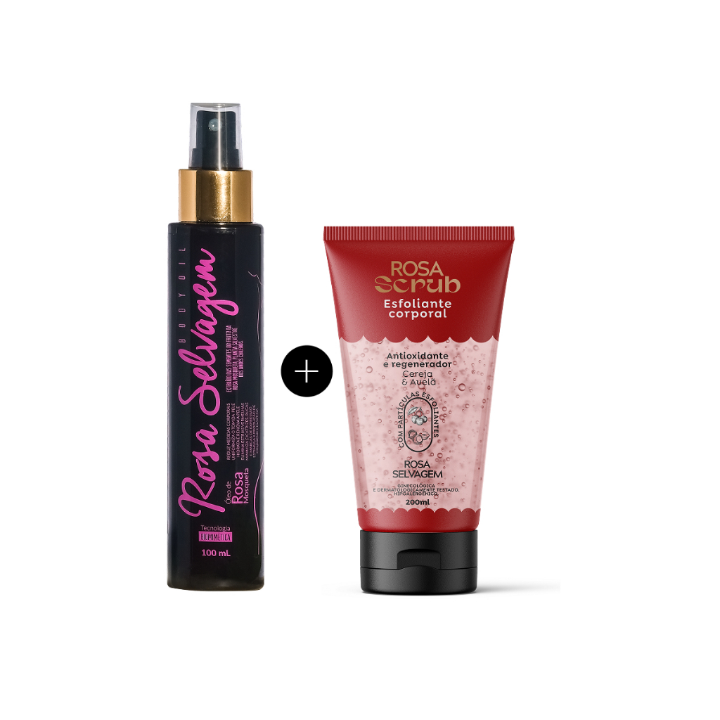 Óleo Clareador Rosa Selvagem + Esfoliante Cereja - Beauty