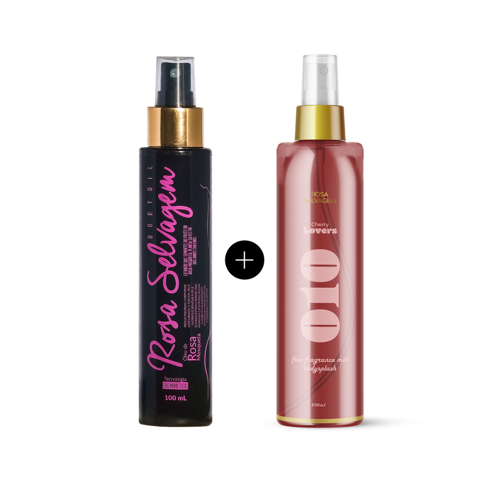 Óleo Clareador Rosa Selvagem + Body Splash de Cereja em Oferta na Shopee