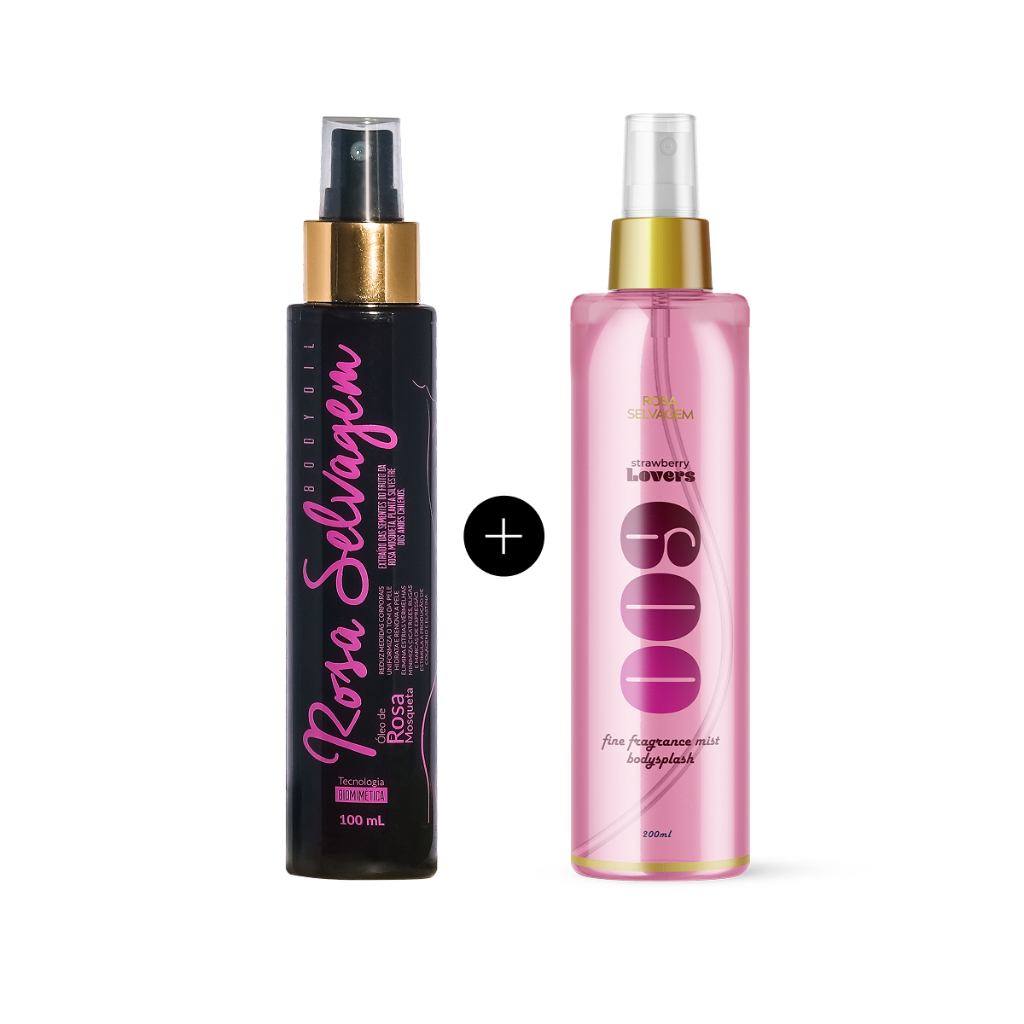 Óleo clareador Rosa Selvagem + Body Splash Morango em Oferta na Shopee