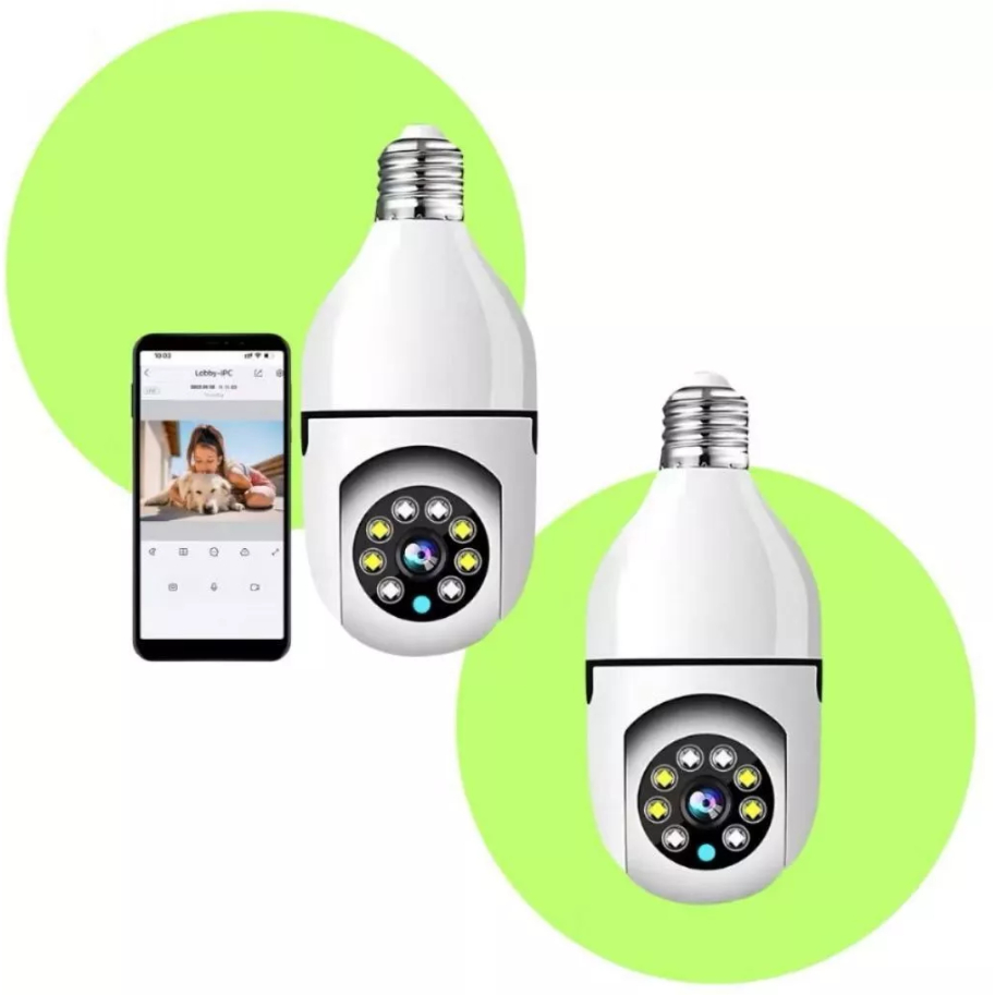 Kit 2 Câmeras Mini IP  Wifi sem fio visão noturna microfone auto falante acesso remoto aplicativo