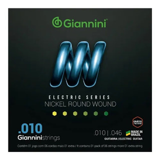 Encordoamento Guitarra Giannini 010 + 1º Mi Extra GEEGST10