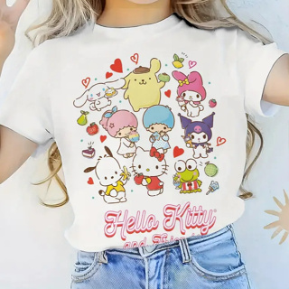 Camiseta camisa blusa Infantil Hello Kitty E Amigos 100% Algodão em Oferta na Shopee