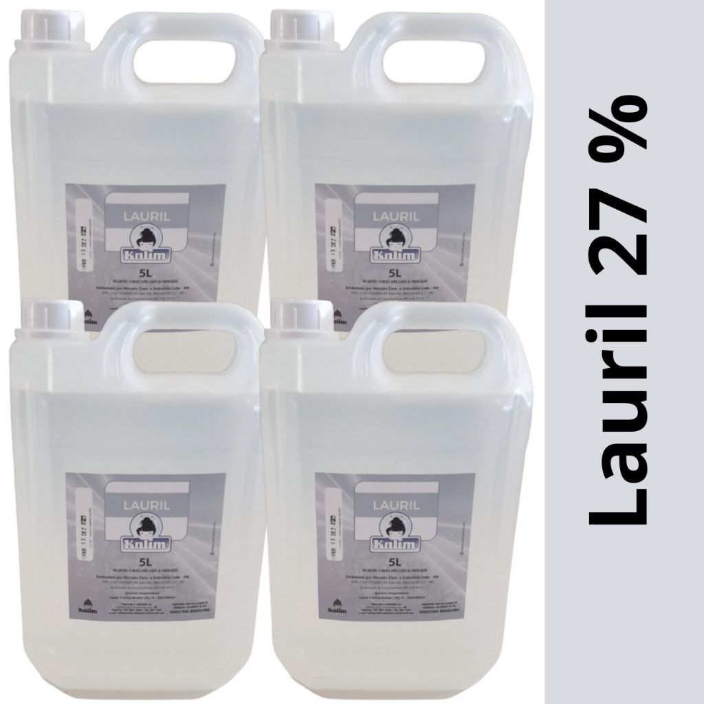 4 Unidades Lauril 5 Litros Formador De Espuma Desengordura Para Produtos de Limpeza e Mais