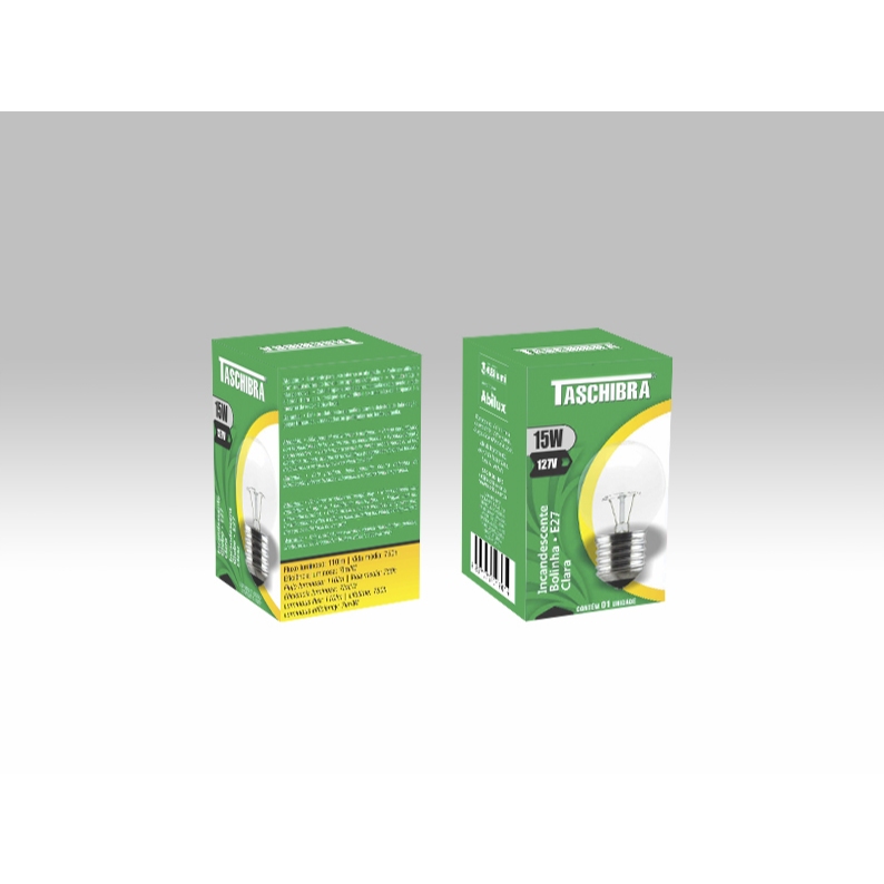 Lampada Incandescente Bolinha Clara 15w 127V  TASCHIBRA