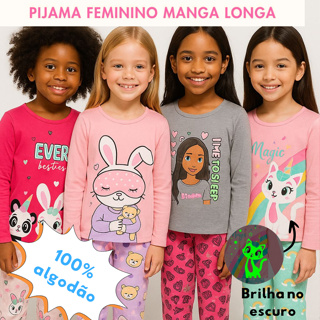 Kit 4 peças Pijama Infantil Juvenil INVERNO 1 a 16  100% Algodão SORTIDO MENINA/MENINO em Oferta na Shopee