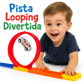 Pista de Corrida loop 360 com Carrinho e lançador Loop Brinquedo de Menino Divertidas
