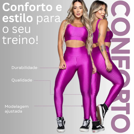 Calça Legging Feminina 3D Academia Treino Corrida Cintura Alta Levanta Bumbum — imagem 1
