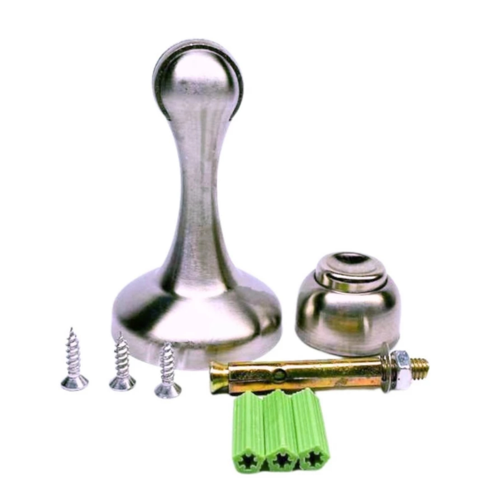 Kit 4 Prende Porta Magnético Fixador em Aço Inox – Piso e Rodapé, Fixação Segura