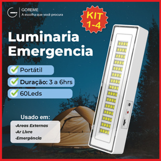 Luminária Emergência Lâmpada Portátil 60 Leds Recarregável Bivolt Luz Branca Fria em Oferta na Shopee