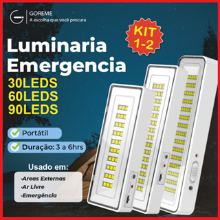 Luminária Emergência Lâmpada Portátil 30 60 90 Leds Recarregável Bivolt Luz Branca Fria em Oferta na Shopee