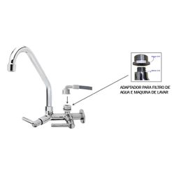Torneira Para Cozinha De Parede Adaptador Para Filtro e Maquina De Lavar, Torneira Cromada