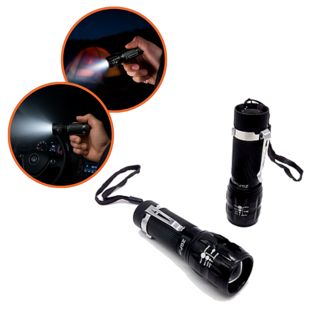 Mini lanterna tática Profissional de Mão Policia Led Pequena 2000x Zom Super Potente Foco ajustável
