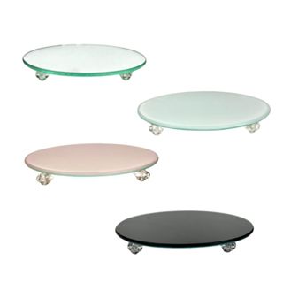 Bandeja Redonda Vidro Espelhada Suporte Luxo Banheiro Sala Lavabo Aparador Organizadora Decorativa em Oferta na Shopee