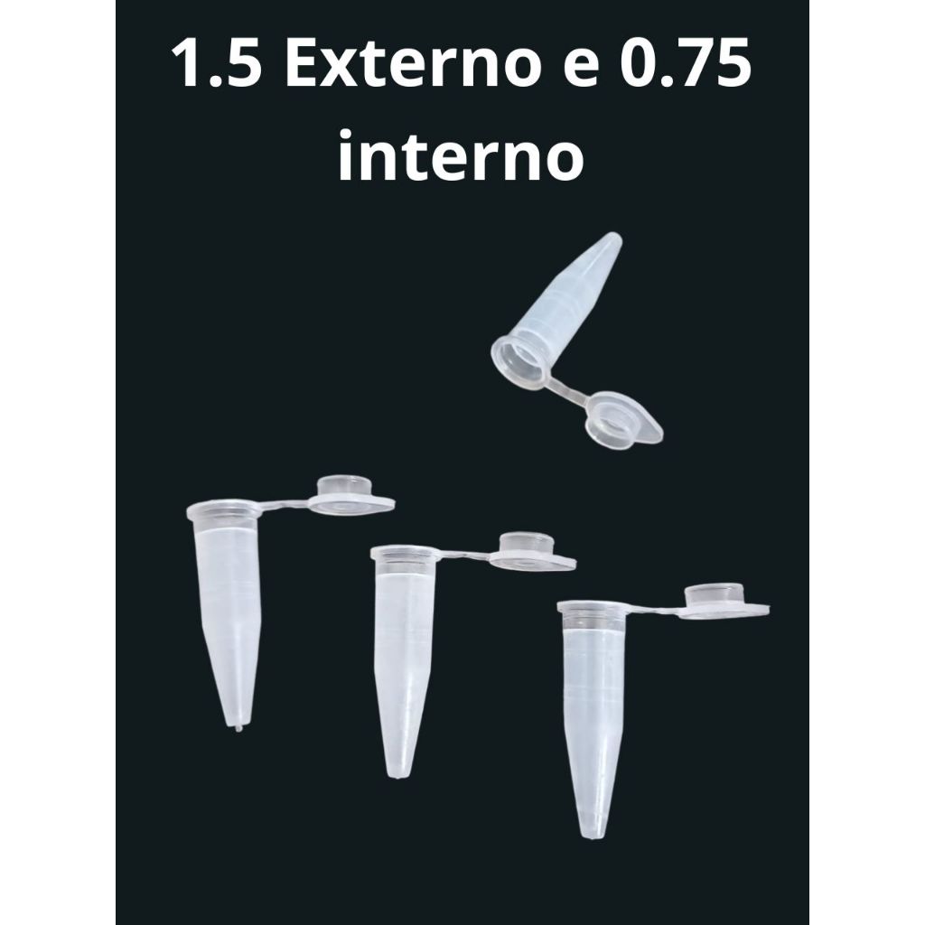 Microtubo 1.5 Plus - 1.5 externo e 0,75 interno com 1.000 Unidades