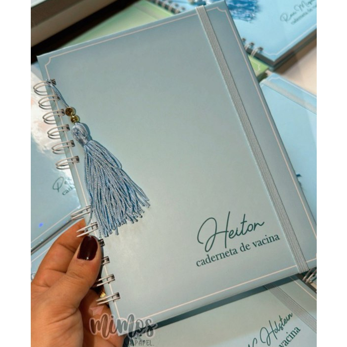 Caderneta De Vacina Clean Minimalista Personalizada Com Nome Menino e Menina
