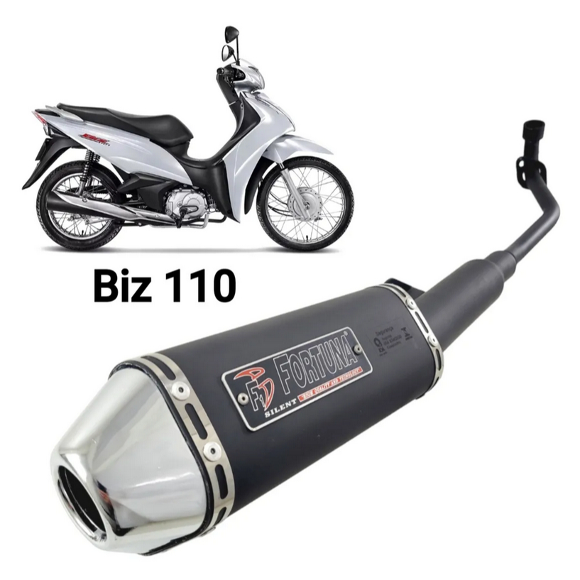Escapamento Moto Biz 110 Ano 2016 A 2024 Mini Tri Oval Fortuna