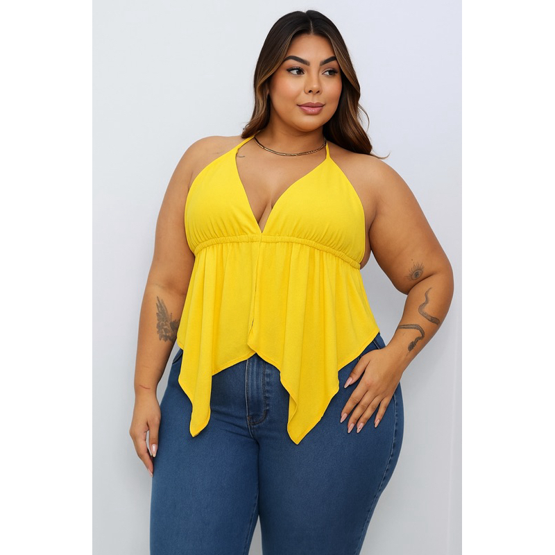BLUSA BATA TOP CAMISETA CROOPED TÚNICA ABRE E FECHA CURTININHA FRENTE  UNICA ECORES NOVAS VERÃO PLUS SIZE BABADO
