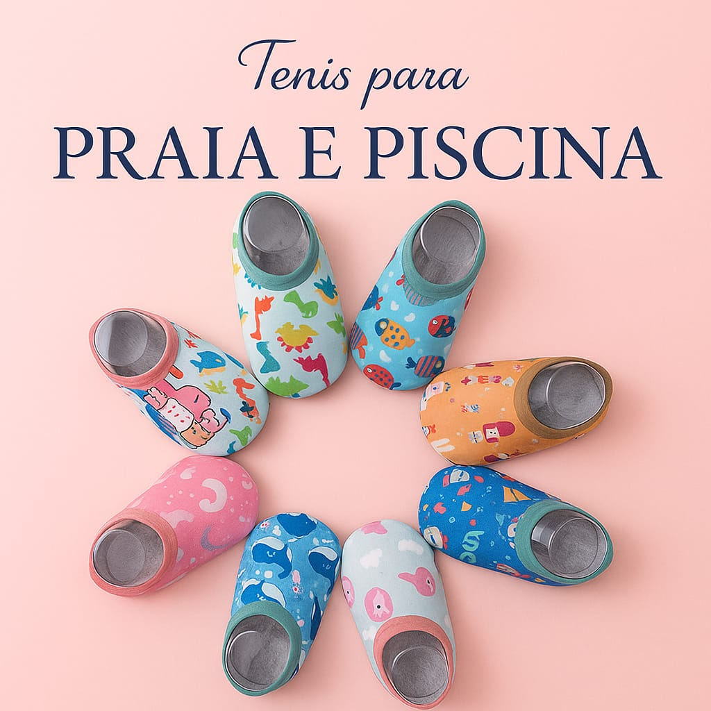 Tênis Aquático para Bebê e Infantil – Praia, Natação, Pesca e Mergulho – Uso Interno e Externo