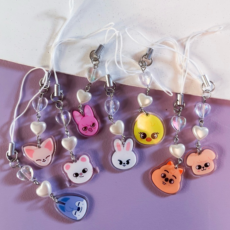 PHONE STRAP  | ACESSÓRIO PARA CELULAR - STRAY KIDS, SKZOO, PHONE CHARM CORAÇÃO SKZOO