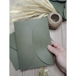 Envelopes prontos para convite de casamento e aniversário - aba arredondada Verde Musgo (180g)19x13.5cm em Oferta na Shopee